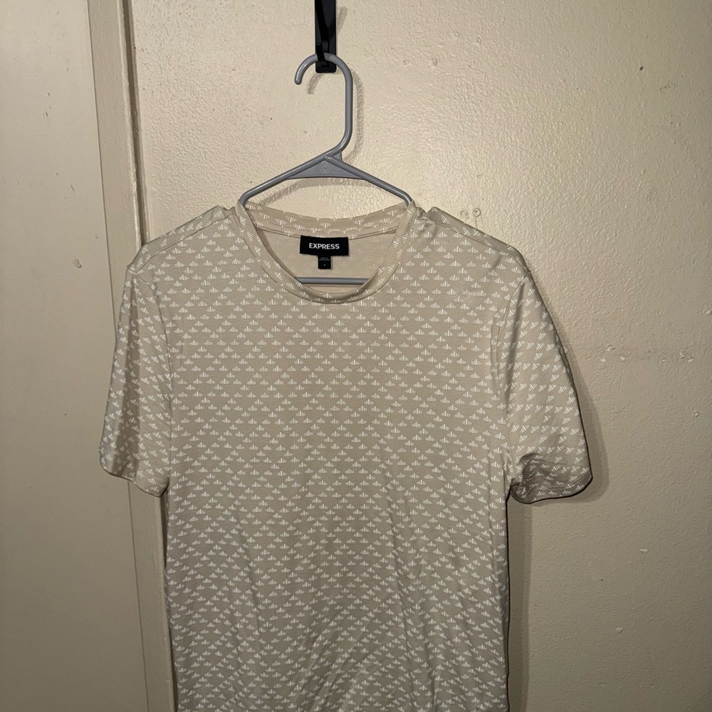 Express Cream Patterned Men's Shirt